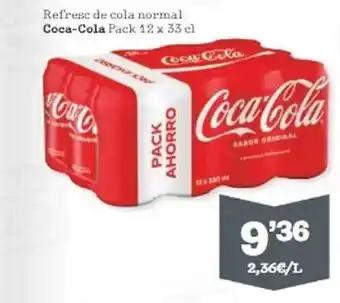 Sorli Refresco de cola normal coca-cola pack 12 oferta