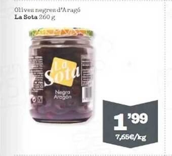 Sorli Olives negres d'aragó la sota oferta