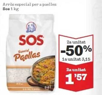 Sorli 2a unitat -50% arròs especial per a paelles sos oferta