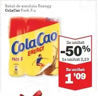 Sorli 2a unitat -50% batut de xocolata energy colacoa oferta