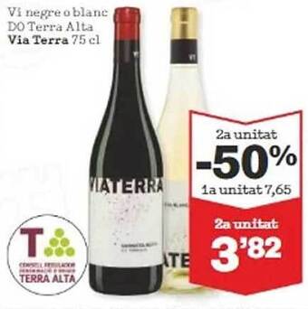 Sorli 2a unitat -50% vi negre o blanc do terra alta via terra oferta