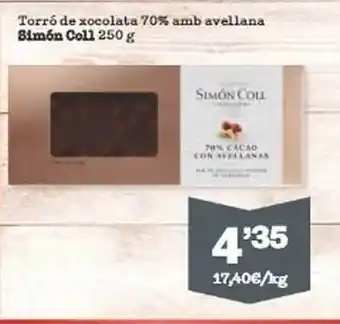 Sorli Torró de xocolata 70% amb avellana simón coll oferta