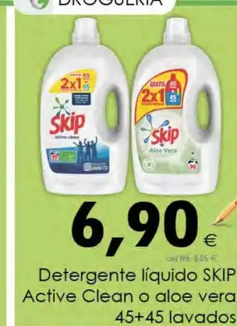 Detergente liquido skip active clean o aloe vera