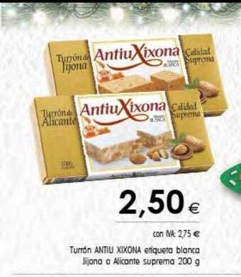 Cash Ifa Turrón antiu xixona etiqueta blanca jijona o alicante suprema oferta