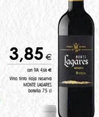 Cash Ifa Vino tinto rioja reserva monte lagares oferta