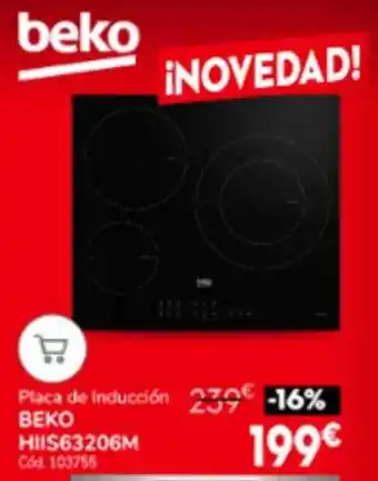 Conforama Placa de inducción beko his63206m oferta