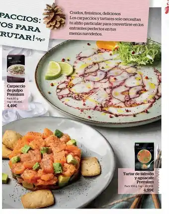 La Sirena Carpaccio de pulpo premium tartar de lsamón y aguacate premium oferta
