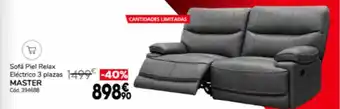 Conforama Sofá piel relax eléctrico 3 plazas master oferta