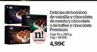 La Sirena Delicias de bombón de vainilla y chocolate de menta y chocolate o de toffee y chocolate premium oferta