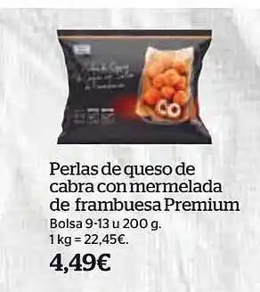 La Sirena Perlas de queso de cabra con mermelada de frambuesa premium oferta