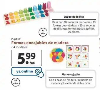 Lidl Playtive formas encajable de madera oferta