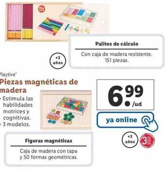 Lidl Playtive piezas magnéticas de madera oferta