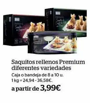 La Sirena Saquitos rellenos premium diferentes variedades oferta