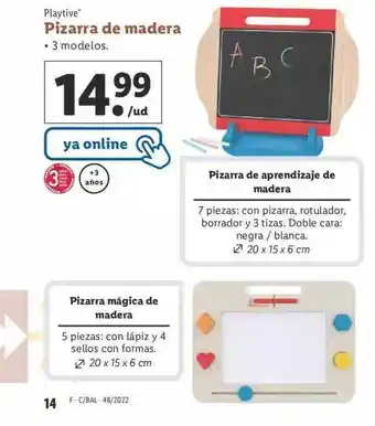 Lidl Playtive pizarra de madera oferta