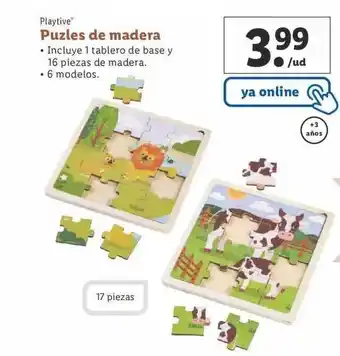 Lidl Playtive puzles de madera oferta