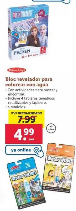 Lidl Bloc revelador para colorear con agua oferta