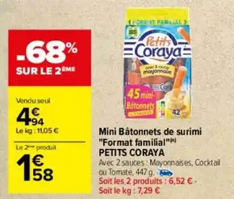 Carrefour -68% sur le 2ème mini bâtonnets de surimi oferta