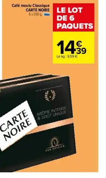 Carrefour Café moulu classique carte noire oferta