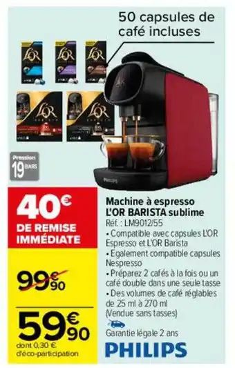 Carrefour Machine à espresso l'or barista sublime philips oferta