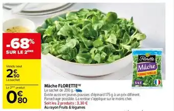 Carrefour Mâche florette -68% sur le 2ème oferta
