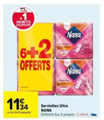 Carrefour Serviettes ultra nana oferta