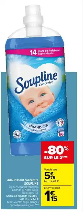 Carrefour -80% sur le 2ème adoucissant concentré soupline oferta