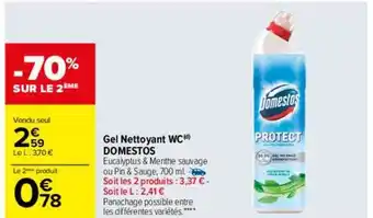 Carrefour -70% sur le 2ème gel nettoyant wc domestos oferta