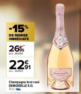 Carrefour Champagne brut rosé demoiselle e.o. -15% de remise immédiate oferta