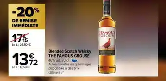 Carrefour Blended scotch whisky the famous grouse -20% de remise immédiate oferta