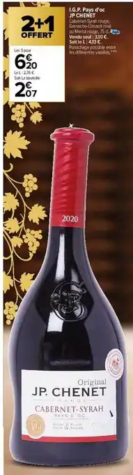 Carrefour I.g.p. pays d'oc jp. chenet 2+1 offert oferta
