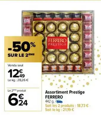 Carrefour Assortiment prestige ferrero -50% sur le 2ème oferta