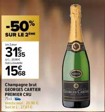 Carrefour Champagne brut georges cartier premier cru -50% sur le 2ème oferta
