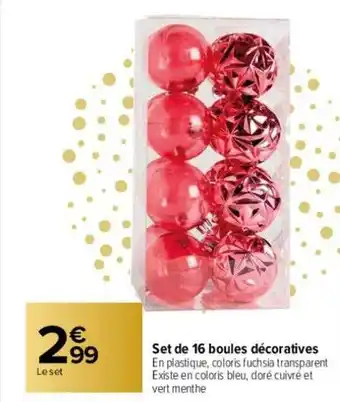 Carrefour Set de 16 boules décoratives oferta