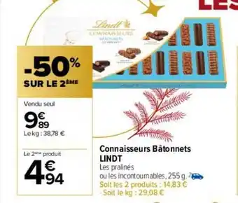 Carrefour Connaisseurs bâtonnets lindt oferta