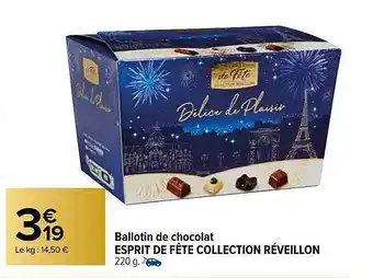 Carrefour Market Ballotin de chocolate esprit de fête collection réveillon oferta