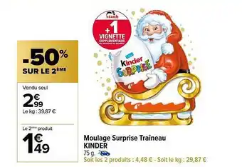 Carrefour Market Moulage surprise traîneau kinder oferta