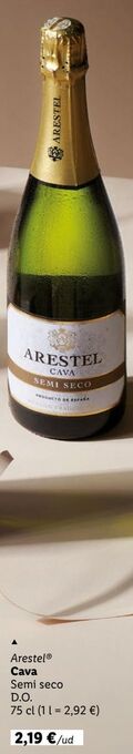 Lidl Cava semi-seco arestel oferta