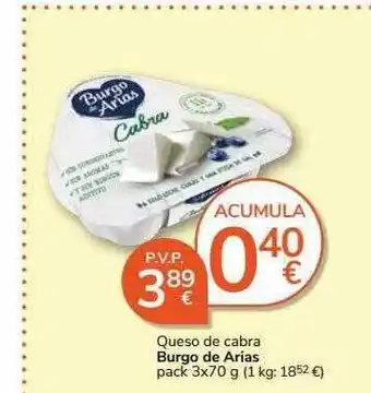 Supermercados Charter Queso de cabra burgo de arias pack 3 oferta