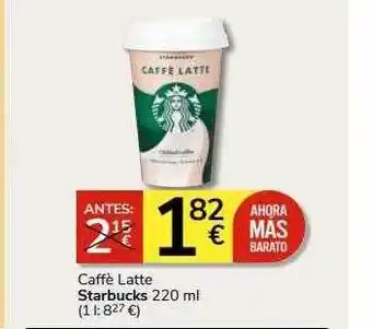 Supermercados Charter Caffè latte starbucks oferta