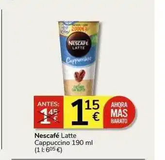 Supermercados Charter Nescafé latte cappuccino oferta