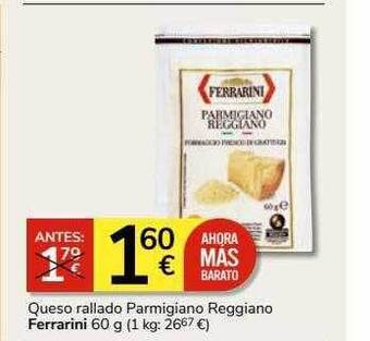 Supermercados Charter Queso rallado parmigiano reggiano ferrarini oferta