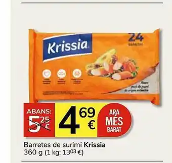 Consum Barretes de surimi krissia oferta