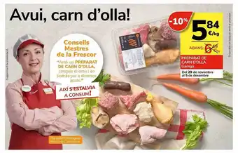 Consum Preparat de carn d'olla garriga oferta