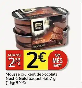 Consum Mousse cruixent de xocolata nestlé gold oferta