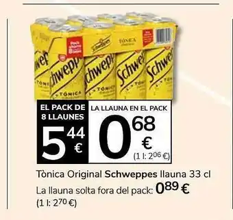 Consum Tònica original schweppes oferta