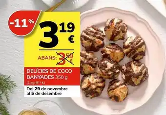Consum Delícies de coco banyades oferta