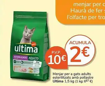 Consum Menjar per a gats adults esterilitzats amb pollastre ultima oferta