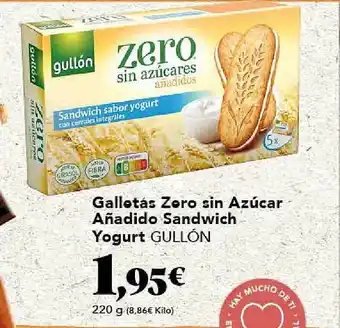 Gadis Galletas zero sin azúcar añadido sandwich yogurt gullón oferta