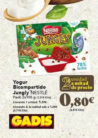 Gadis Yogur bicompartido jungly nestlé oferta