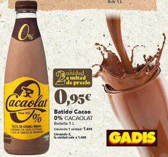 Gadis Batido cacao 0% cacaolat oferta